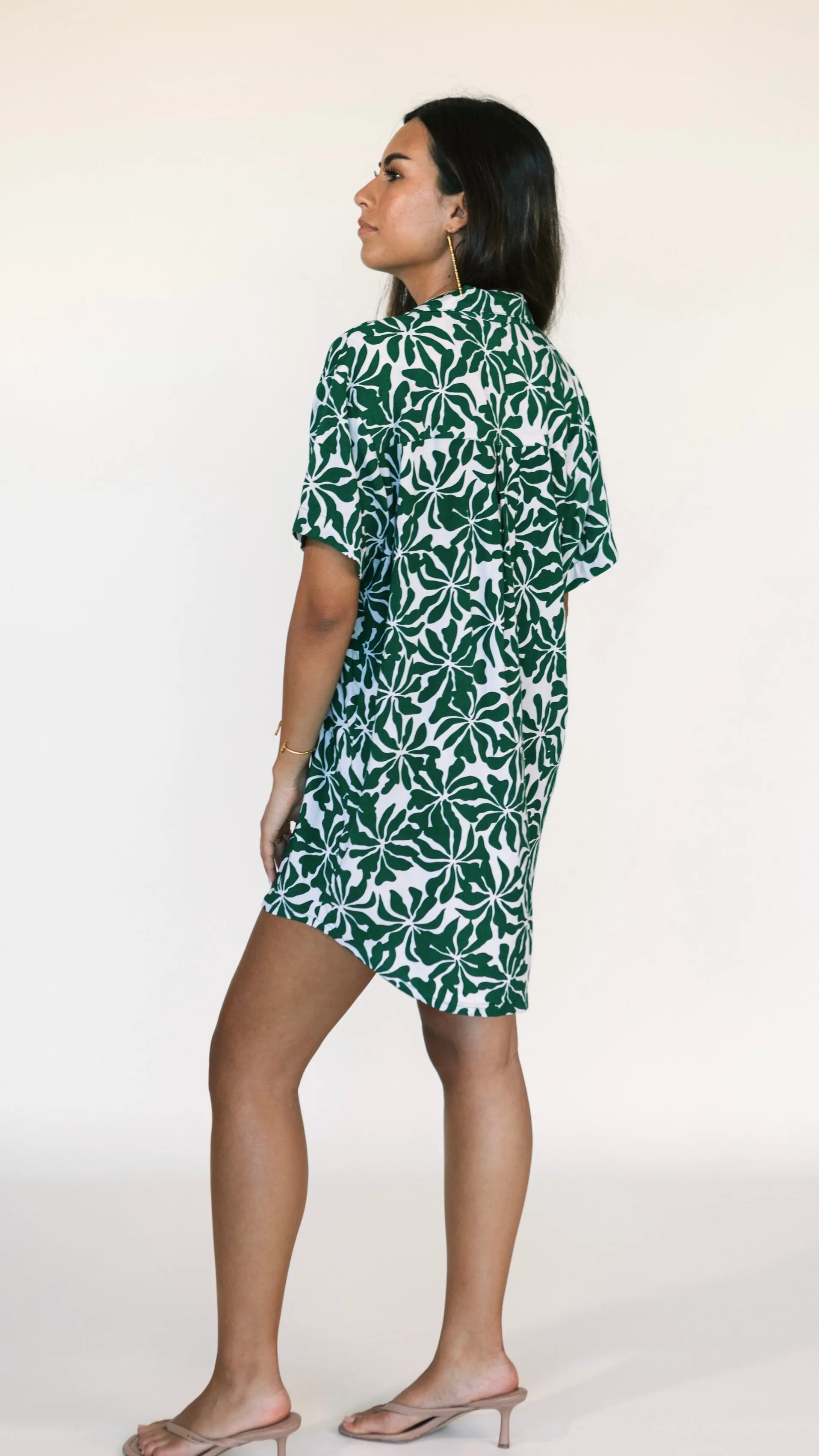 Maui Shirt Dress / Aloha Forest