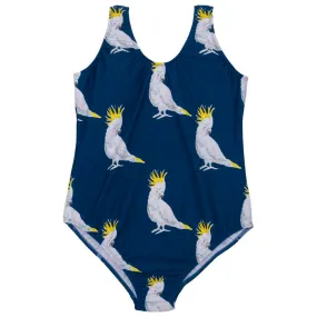 Navy Cockatoo Women's One Piece Sleeveless Swimmers