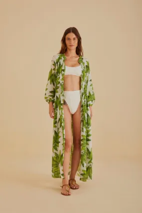 Off-White Palm Fan Maxi Dress