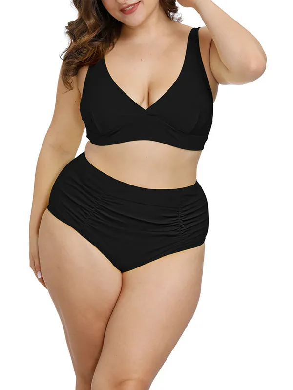 Pinkqueen Plus Size Bikini 2 Piece Tummy Control Swimsuit