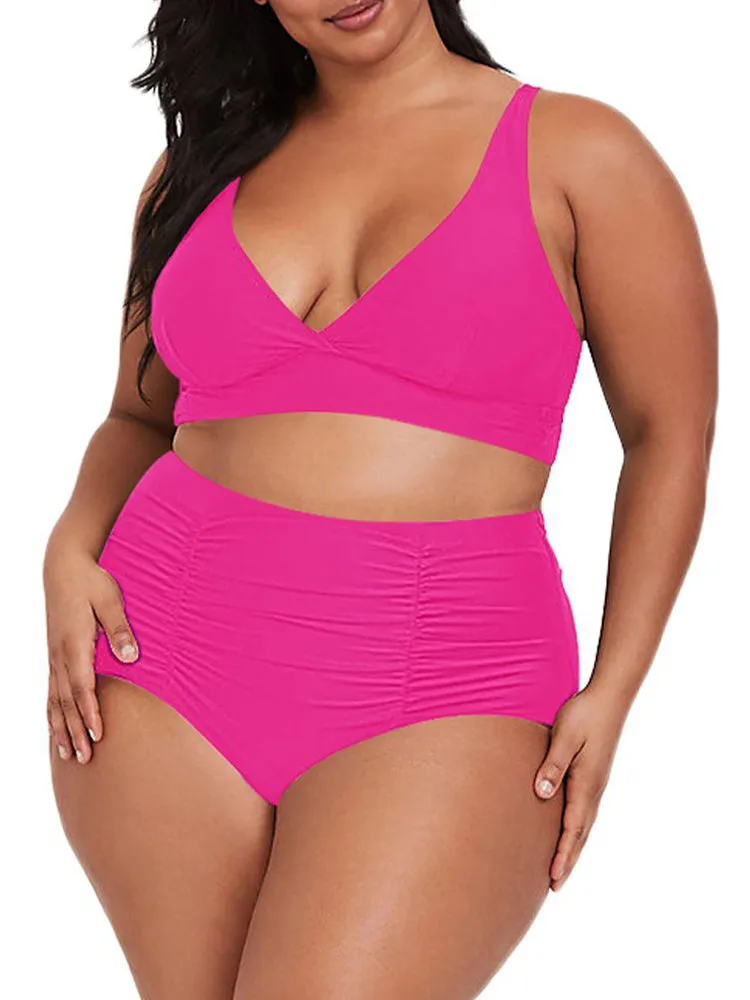 Pinkqueen Plus Size Bikini 2 Piece Tummy Control Swimsuit