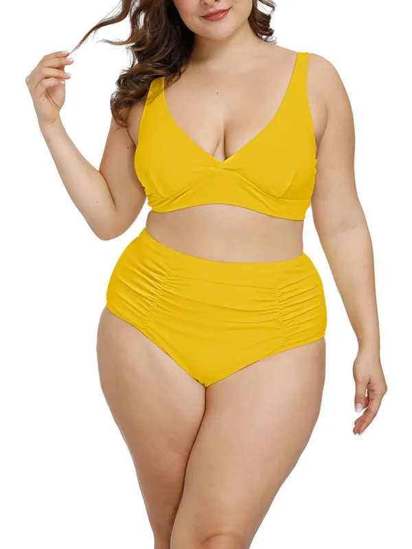 Pinkqueen Plus Size Bikini 2 Piece Tummy Control Swimsuit