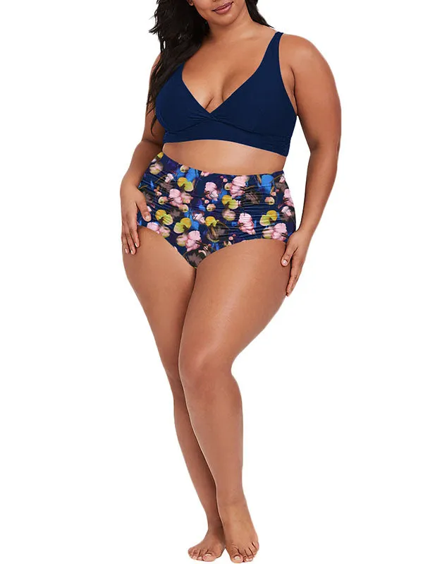 Pinkqueen Plus Size Bikini 2 Piece Tummy Control Swimsuit