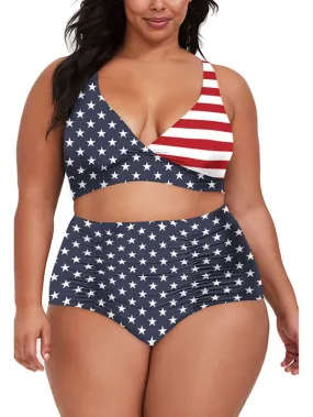 Pinkqueen Plus Size Bikini 2 Piece Tummy Control Swimsuit