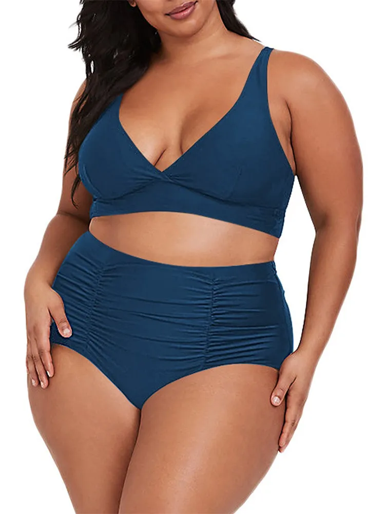 Pinkqueen Plus Size Bikini 2 Piece Tummy Control Swimsuit