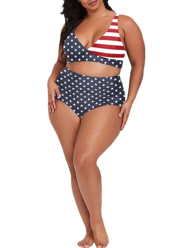 Pinkqueen Plus Size Bikini 2 Piece Tummy Control Swimsuit