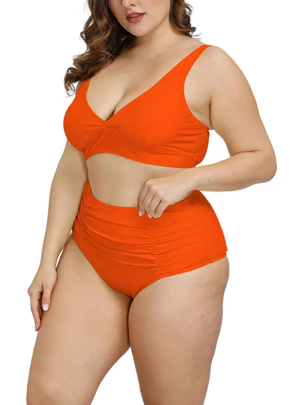 Pinkqueen Plus Size Bikini 2 Piece Tummy Control Swimsuit