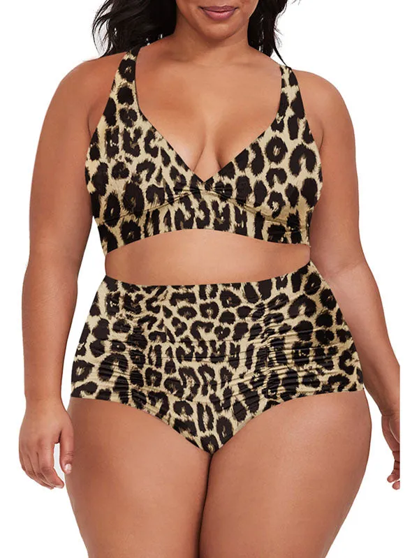 Pinkqueen Plus Size Bikini 2 Piece Tummy Control Swimsuit