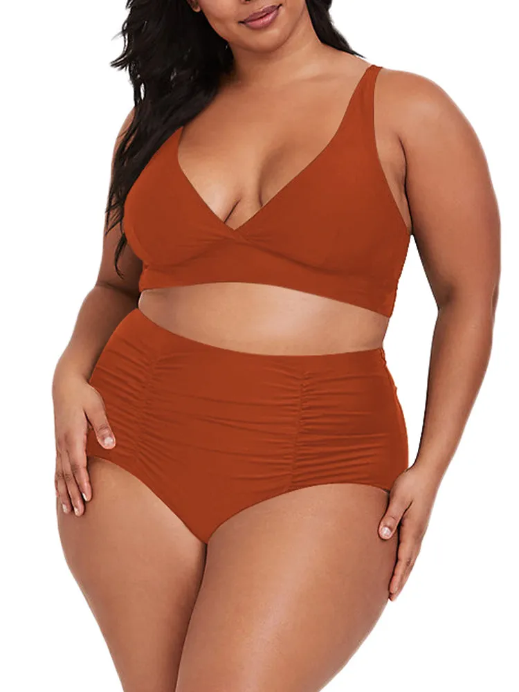 Pinkqueen Plus Size Bikini 2 Piece Tummy Control Swimsuit