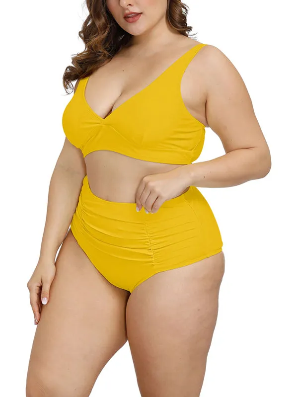 Pinkqueen Plus Size Bikini 2 Piece Tummy Control Swimsuit