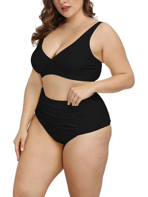 Pinkqueen Plus Size Bikini 2 Piece Tummy Control Swimsuit