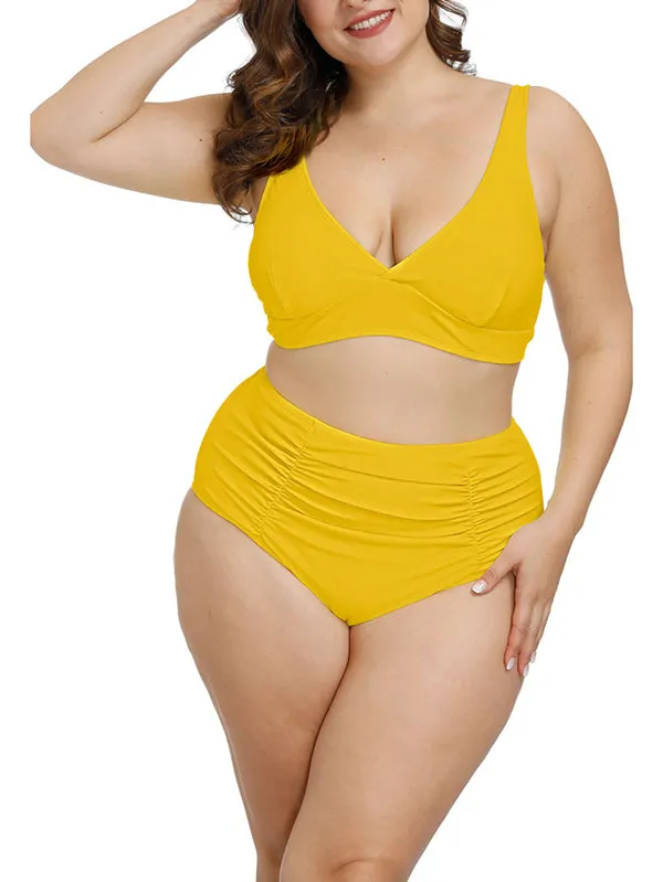 Pinkqueen Plus Size Bikini 2 Piece Tummy Control Swimsuit