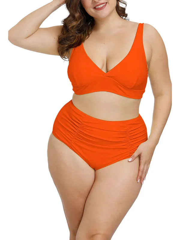 Pinkqueen Plus Size Bikini 2 Piece Tummy Control Swimsuit