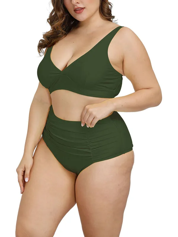 Pinkqueen Plus Size Bikini 2 Piece Tummy Control Swimsuit