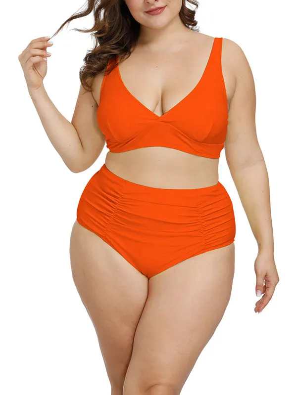 Pinkqueen Plus Size Bikini 2 Piece Tummy Control Swimsuit