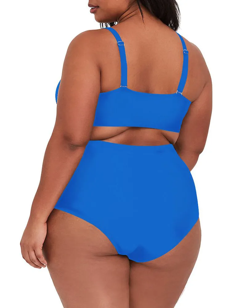 Pinkqueen Plus Size Bikini 2 Piece Tummy Control Swimsuit