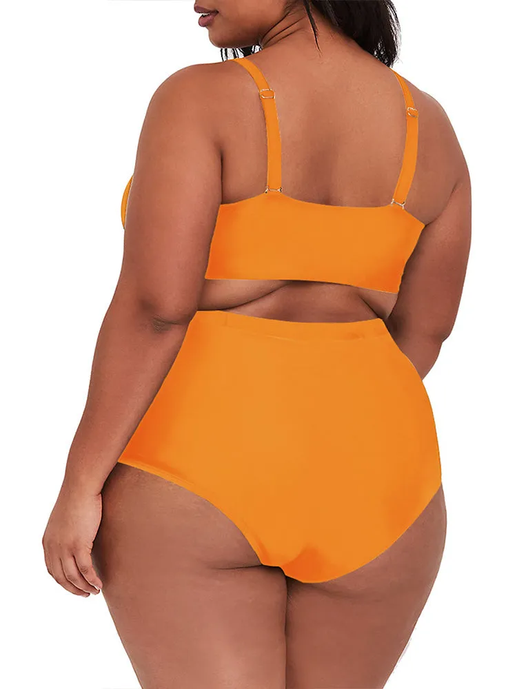 Pinkqueen Plus Size Bikini 2 Piece Tummy Control Swimsuit