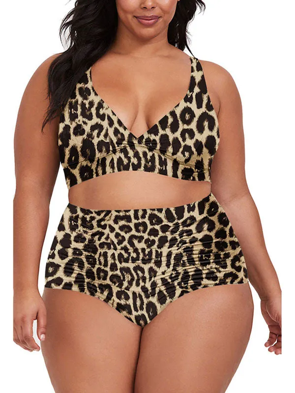 Pinkqueen Plus Size Bikini 2 Piece Tummy Control Swimsuit