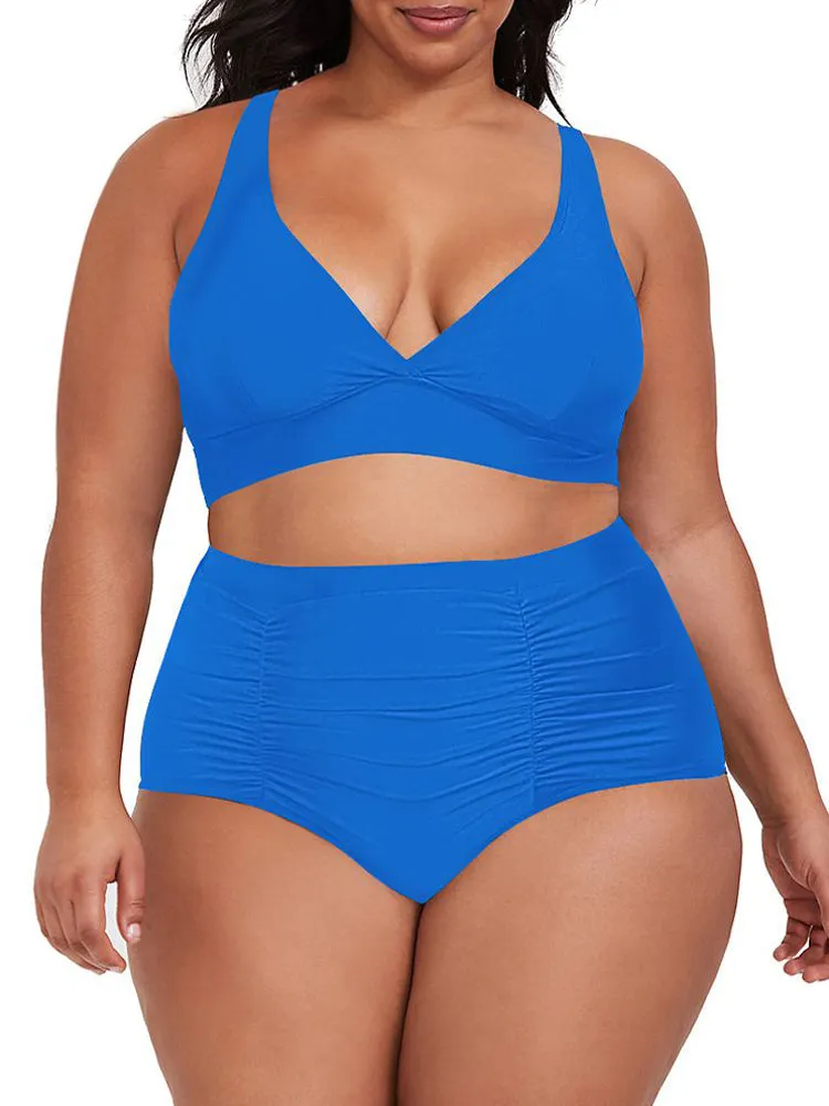 Pinkqueen Plus Size Bikini 2 Piece Tummy Control Swimsuit