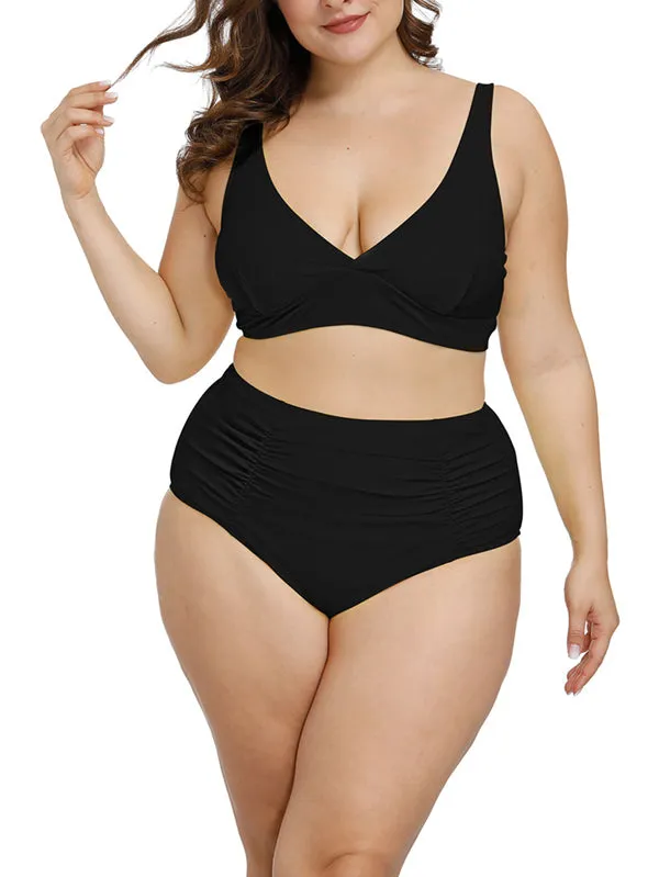 Pinkqueen Plus Size Bikini 2 Piece Tummy Control Swimsuit