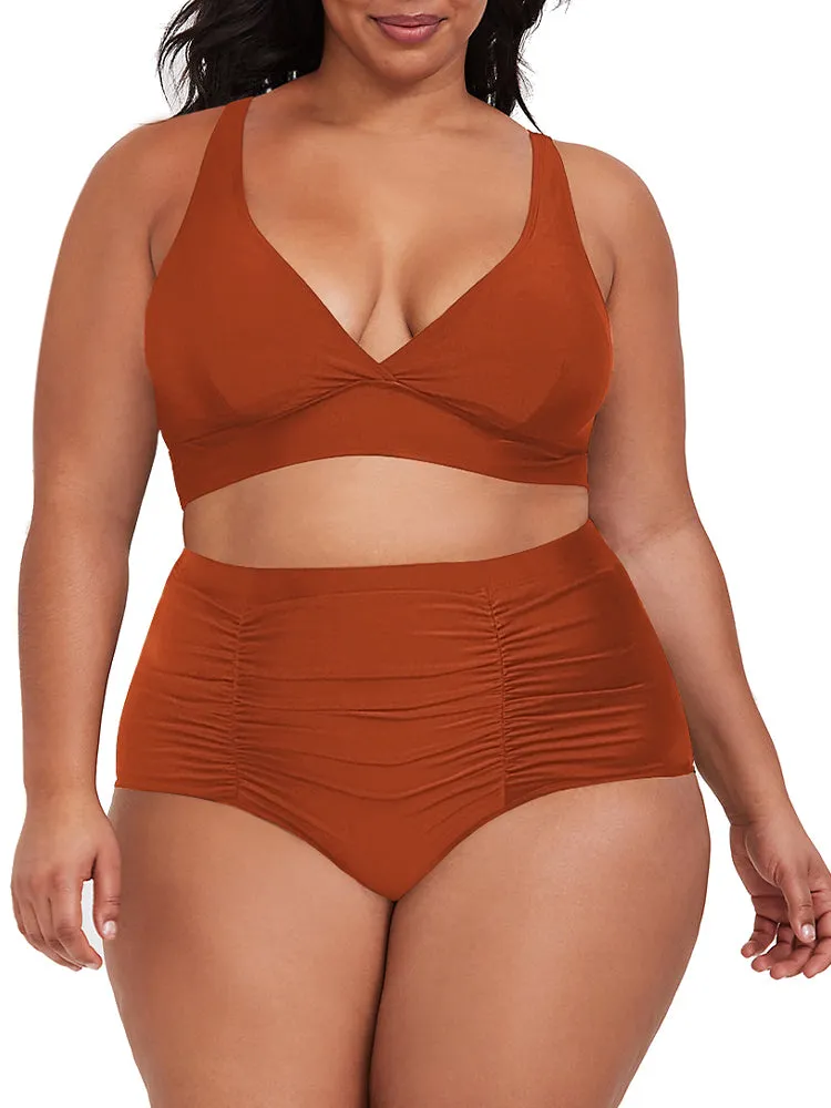 Pinkqueen Plus Size Bikini 2 Piece Tummy Control Swimsuit