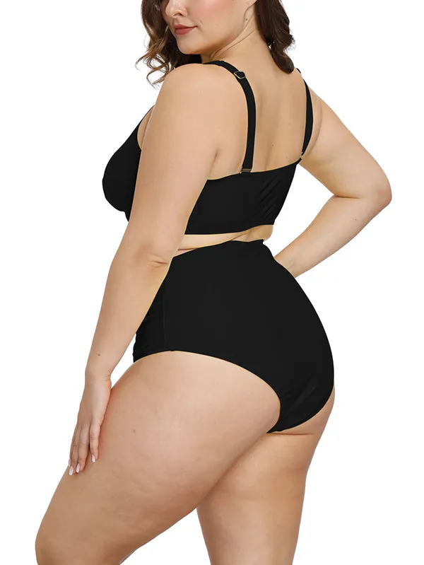 Pinkqueen Plus Size Bikini 2 Piece Tummy Control Swimsuit