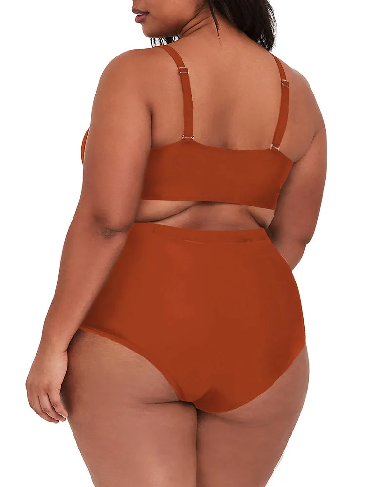 Pinkqueen Plus Size Bikini 2 Piece Tummy Control Swimsuit