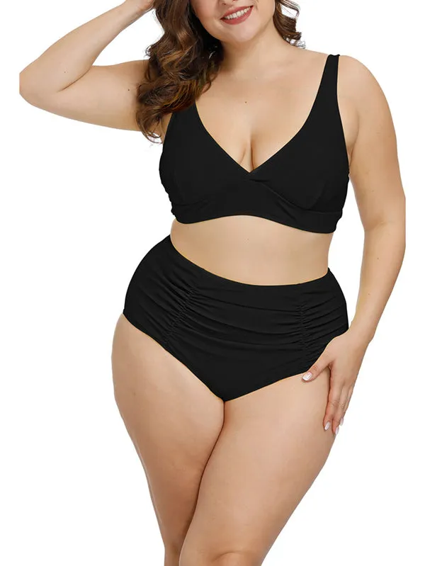 Pinkqueen Plus Size Bikini 2 Piece Tummy Control Swimsuit