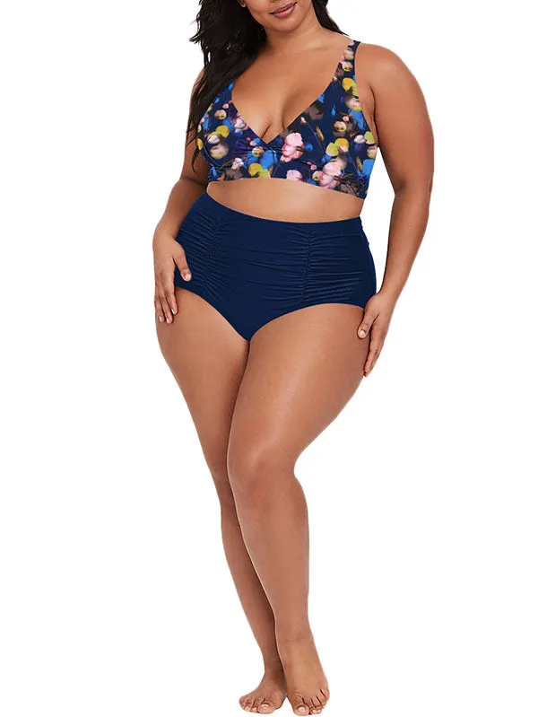 Pinkqueen Plus Size Bikini 2 Piece Tummy Control Swimsuit