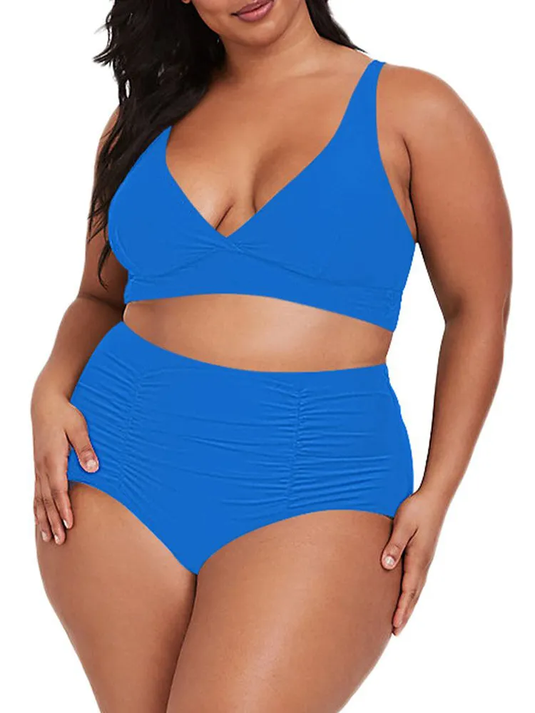 Pinkqueen Plus Size Bikini 2 Piece Tummy Control Swimsuit