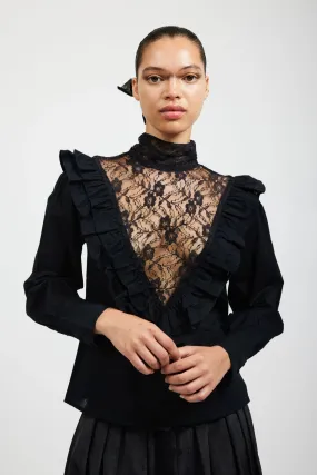 Pêche Blouse in Black