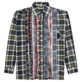 Rebuild by Flannel Shirt Ribbon Shirt - Navy/Black