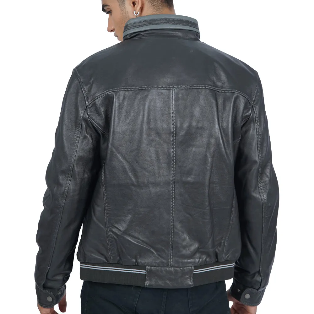 Rollo Bomber Leather Jacket