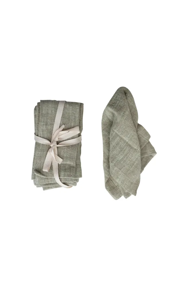 Sage Linen Napkins - Set 4