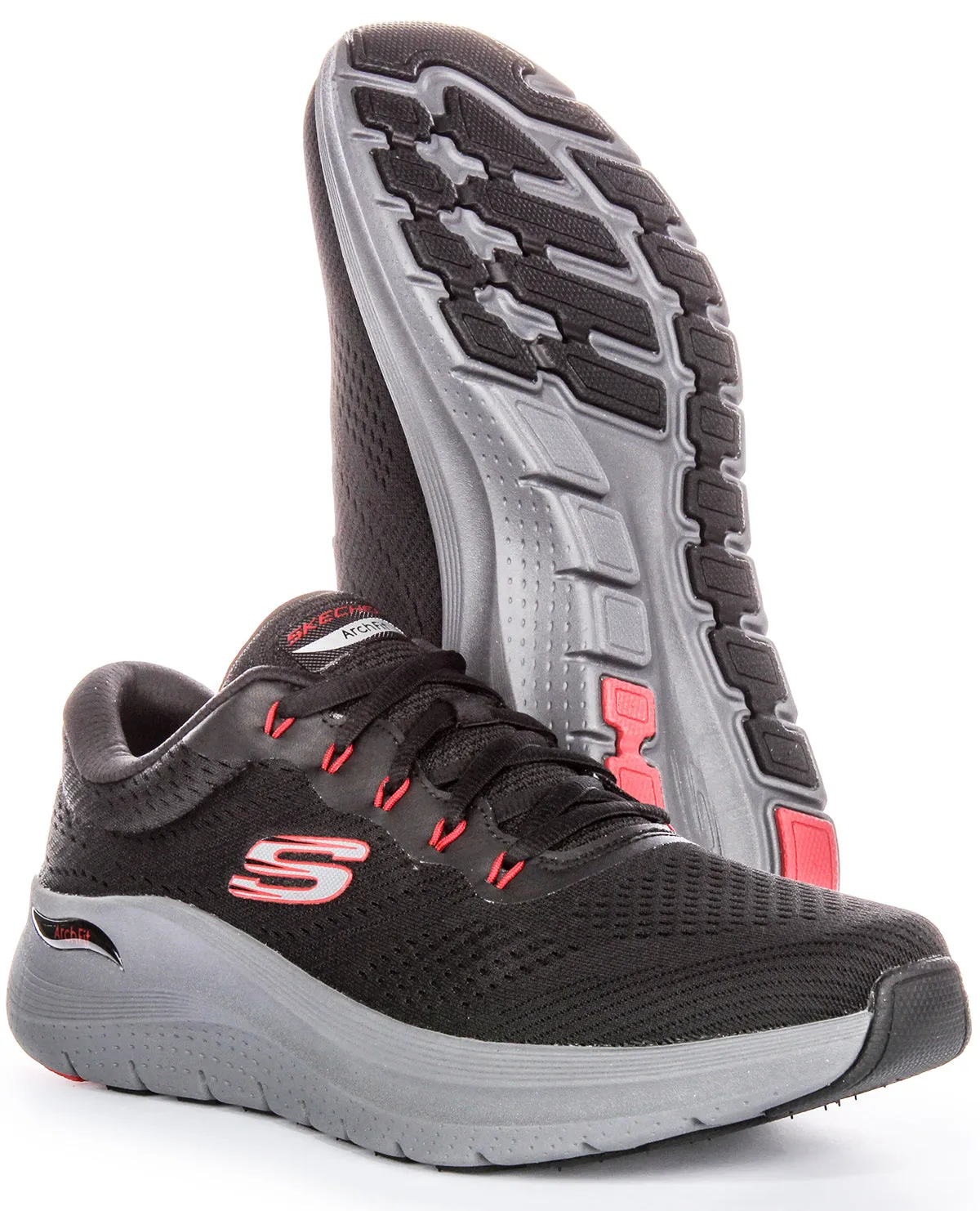 Skechers Arch Fit 2.0 Trainer In Black Red For Men