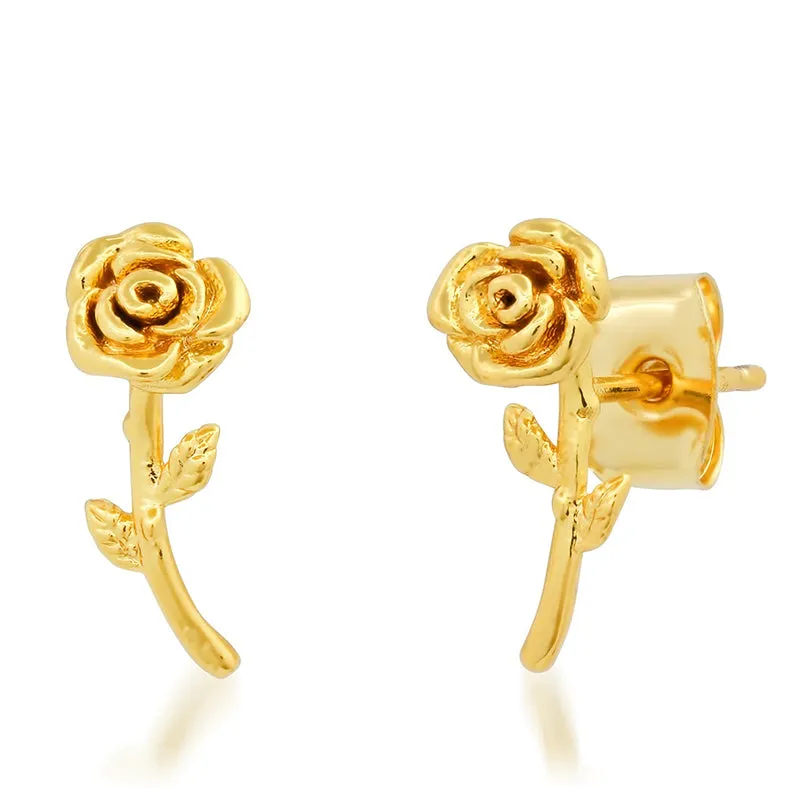 TAI RITTICHAI | Rose on a Stem Stud Earrings