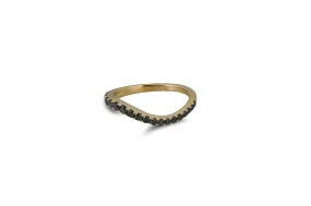 Talay Micro Flow Wave Ring in Black Diamond