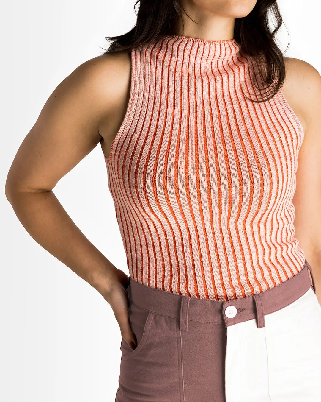 Tangerine Mock Neck | XS-2X