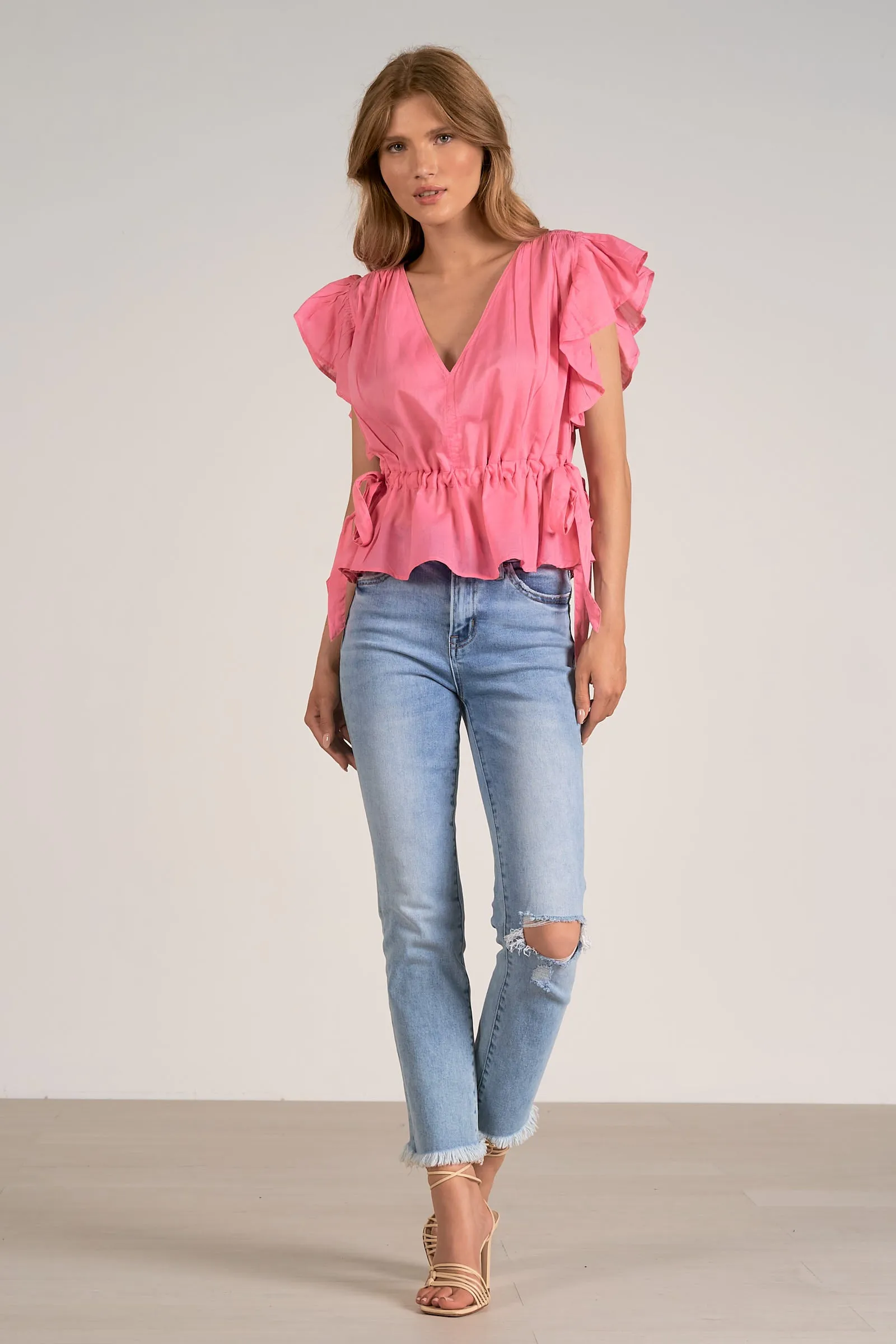 The Emaline Ruffle Sleeve Blouse