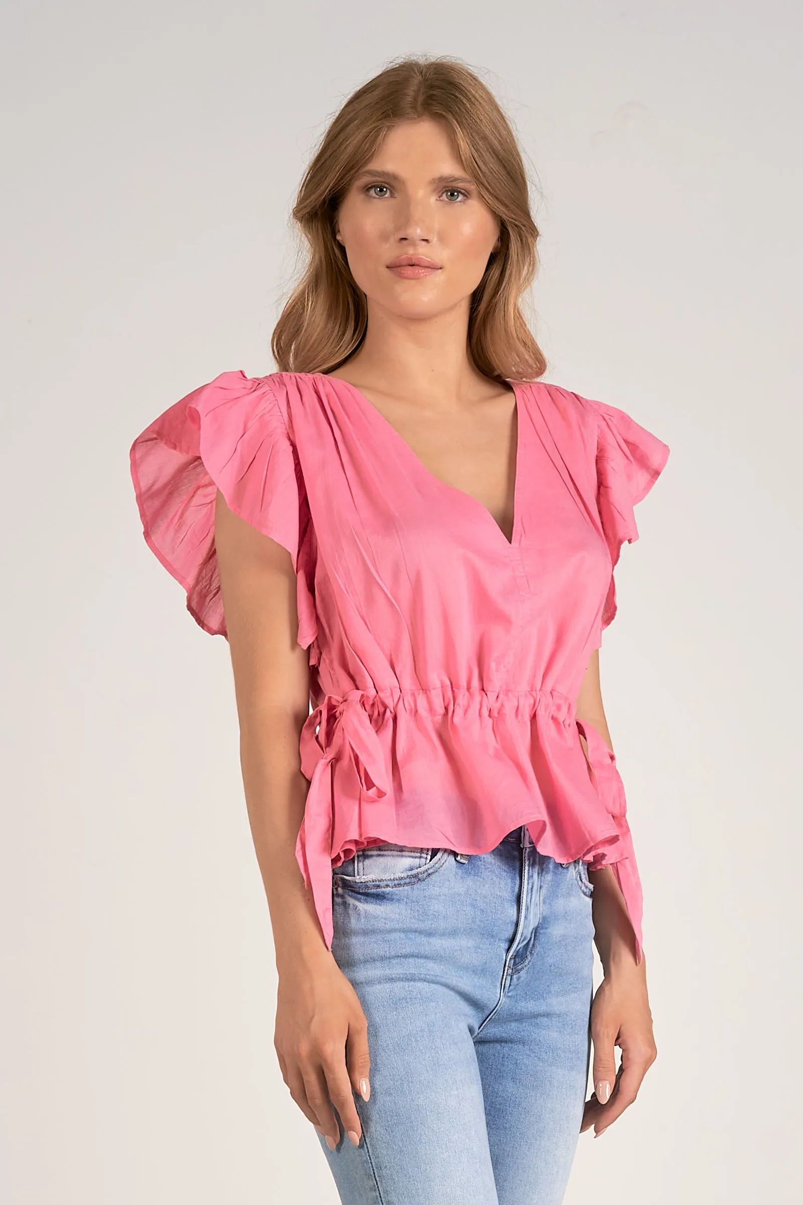 The Emaline Ruffle Sleeve Blouse