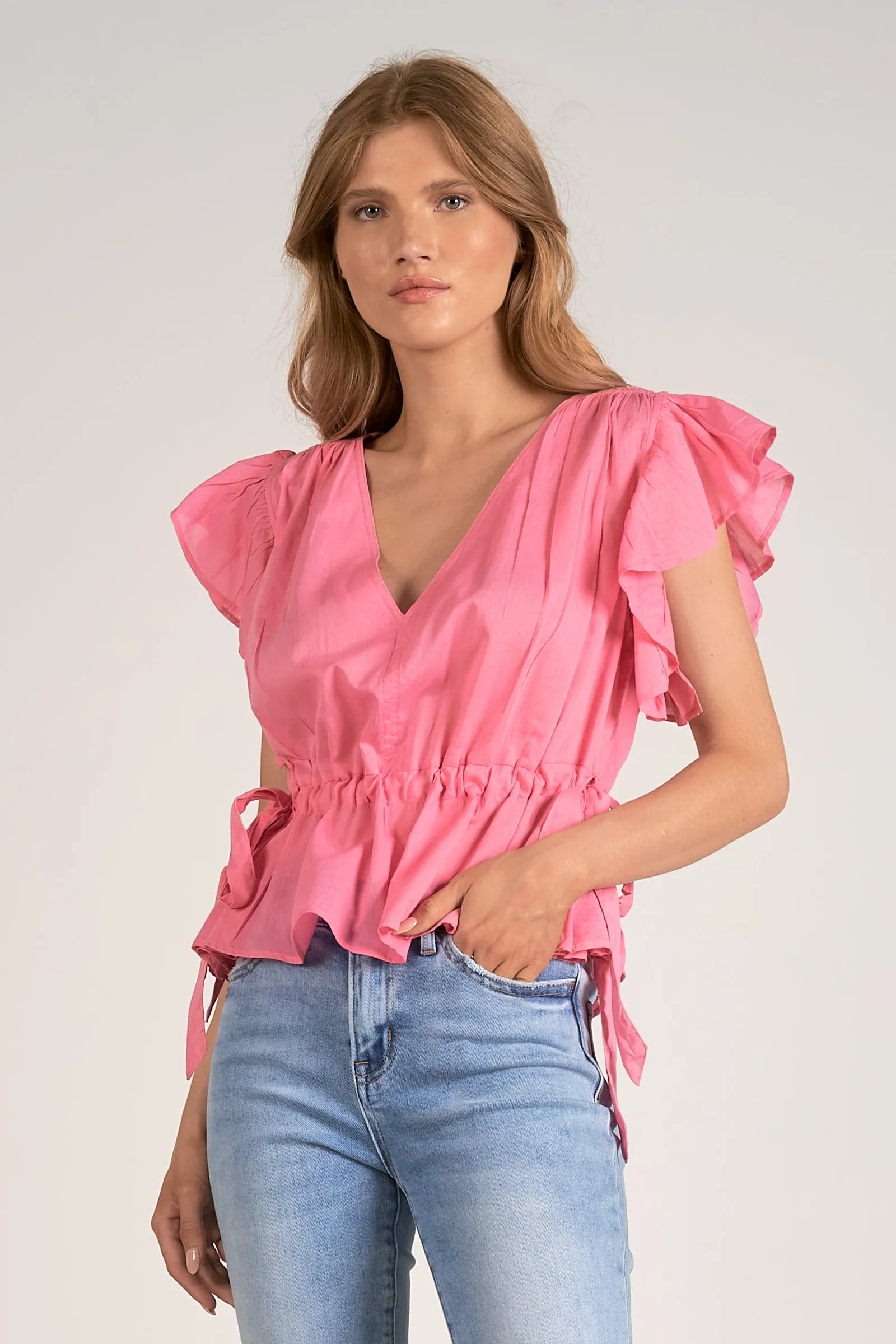 The Emaline Ruffle Sleeve Blouse