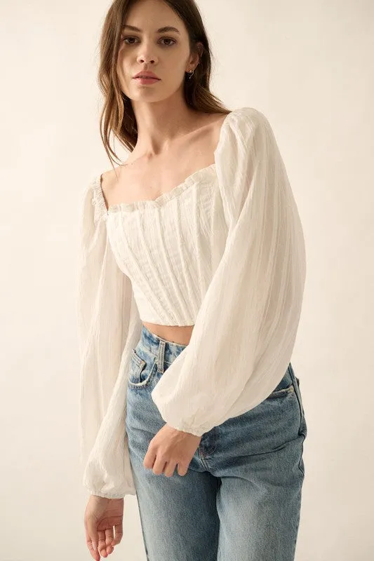 The Emilia Cropped Corset Blouse