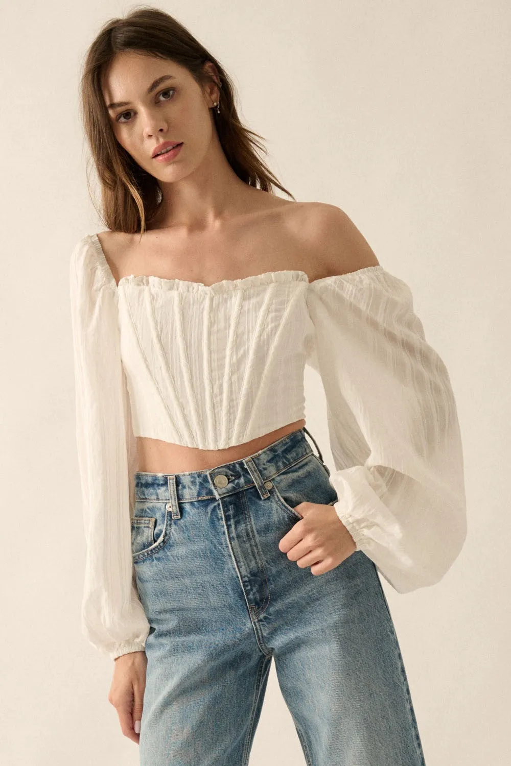 The Emilia Cropped Corset Blouse