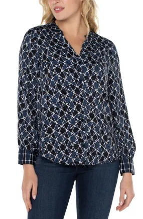 The Joelle Geometric Button Up Blouse