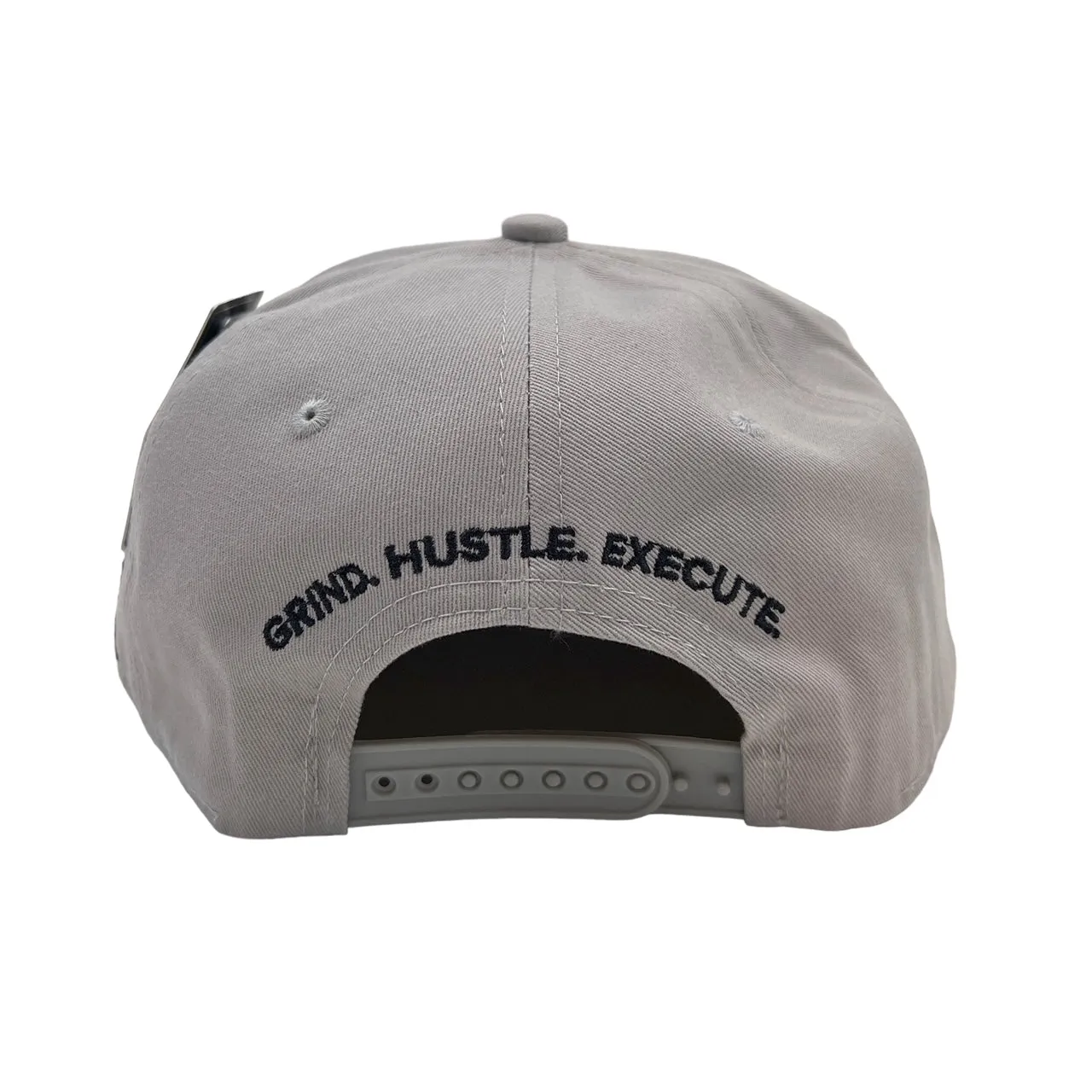 US Cotton Grind Hustle Execute Snapback Hat (Grey) / 2 for $15