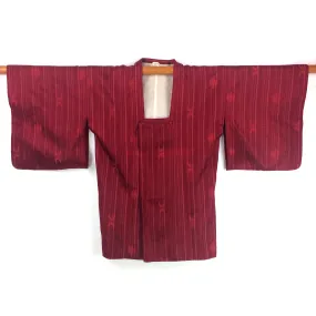 Vintage Burgundy Silk Michiyuki Kimono Jacket