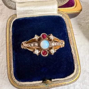 Vintage Opal & Seed Pearl Ring