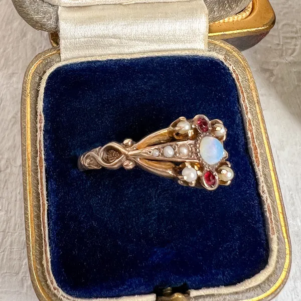 Vintage Opal & Seed Pearl Ring