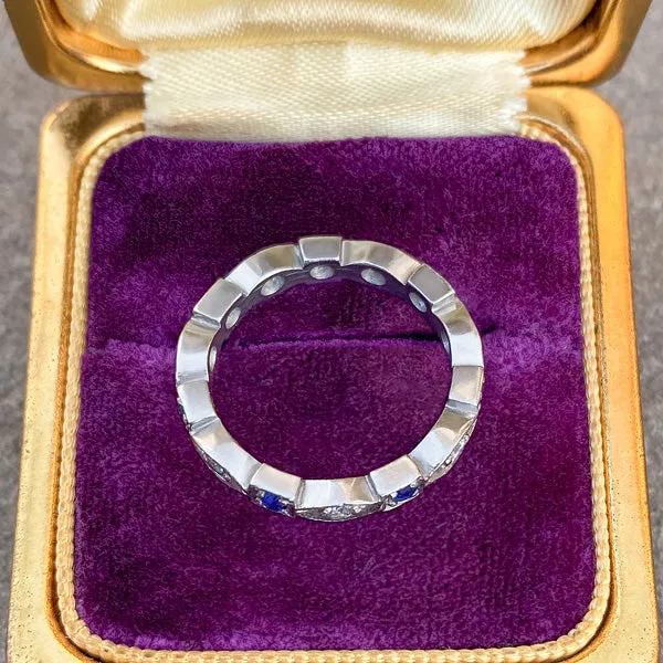 Vintage Sapphire & Diamond Band, Size 5.5