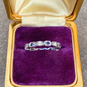 Vintage Sapphire & Diamond Band, Size 5.5